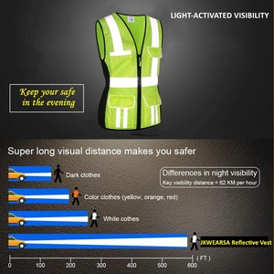 Chaqueta de Seguridad Reflectante Amarilla de Alta Visibilidad para Hombre, Uniforme de Guardia de Seguridad y Patrulla, Material de Poliéster, Multibolsillos - Product Image 5