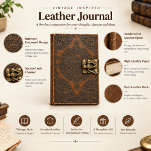 Premium B5 Floral Embossed Handmade Cotton Paper Leather <b>Journal</b> Recycled Art & Collectible Cute Antique Brown Hardcover - Product Image 2