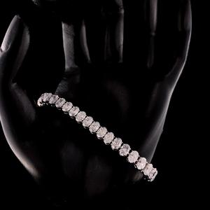 Pulsera de tenis con diamantes de moissanita de corte ovalado, plata de ley 925, chapada en rodio, estilo hip hop, unisex, regalos de aniversario - Product Image 6