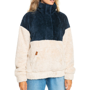 Nouvelle arrivée : veste en polaire sherpa pour femme, hiver, temps froid, fermeture à demi-zip, pull en sherpa - Product Image 1