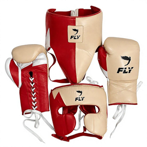 Conjunto de boxeo profesional de piel de vaca auténtica para competición, con protección para la cabeza y la zona íntima, equipo de protección para boxeo y MMA. - Product Image 4