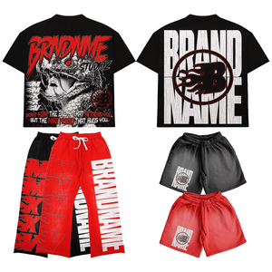 Camiseta recortada cuadrada de gran tamaño para hombre Vintage 100% algodón AllOver estampado Streetwear diseño estilo Casual 220 gramos tela de punto - Product Image 2