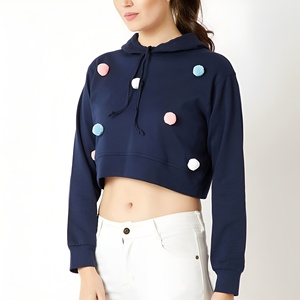 Sudadera Corta para Mujer, Diseño Único, Color Sólido, Temporada de Invierno, Venta en Línea - Product Image 2