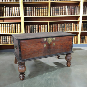 Haswani Handicrafts Solid Wood Brass Fitted <b>Storage</b> Box Antique Handcrafted Rustic <b>Chest</b> - Product Image 1