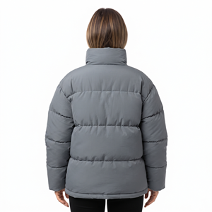 Veste d'hiver matelassée personnalisée pour femme, col montant, fermeture éclair intégrale, manteau tendance, vêtement d'extérieur hivernal - Product Image 6