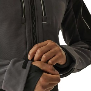 Men's <b>Hooded</b> Black Gray Warm <b>Soft</b> Fleece Lined <b>Jacket</b> with Side Pockets Custom Logo Workwear Regular Fit - Product Image 5