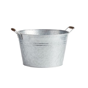 Bac à boissons ovale galvanisé grand format le plus vendu avec poignées latérales, seau à glace et refroidisseur à vin en métal pour fêtes, taille personnalisée - Product Image 4