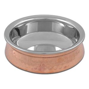 Premium Hammered Copper Food Serving Bowl Stainless Steel Interior Luxury Dining Tableware Wedding Gift Collection - Product Image 1