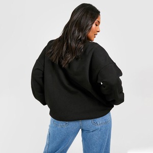 Sweat-shirt surdimensionné à col montant pour femme, personnalisé, en molleton de coton brodé, idéal pour l'hiver - Product Image 2