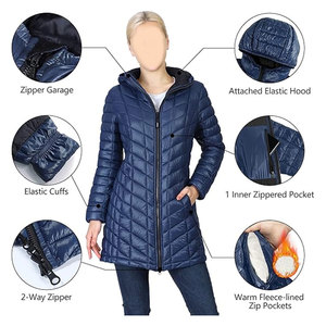 Manteau long matelassé pour femme Maryan à capuche, ultra léger, chaud, Thermolite, hiver, isolé, élégant, confortable, durable - Product Image 4