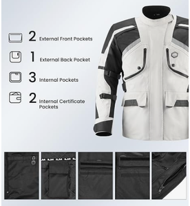 Blouson de moto unisexe d'aventure, blindé, respirant, imperméable, % polyester, ignifuge, toutes saisons, pour touring et motocross - Product Image 4