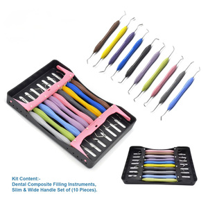 DERMISPRO INSTRUMENTS Instrumentos Dentales Manuales para Rellenos de Composite con Certificación CE, 10 Piezas, Mango Ergonómico de Silicona, Amalgama - Product Image 3