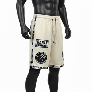 Pantalones cortos de baloncesto para hombre, tela de malla premium, transpirable, cintura elástica, logotipo personalizado con transferencia térmica, pantalones cortos deportivos de baloncesto para hombre - Product Image 3