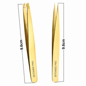 Best Gold Tweezers Eyebrow Set Slant Eyebrow Tweezers Stainless Steel Hair Removal Eyebrow Tweezers Private Label - Product Image 2