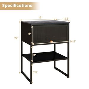 Comodino Moderno con Ripiano Contenitore a Ribalta in MDF per Camera da Letto - Product Image 5