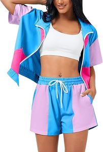 RABUSH SPORTS Wholesale High Quality Nylon Windbreaker Short Set Custom Printed Patchwork Color Block Casual Streetwear - Product Image 3