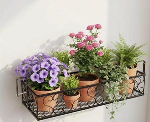 Decorative Modern Iron Powder Coated Eco-Friendly Durable Lightweight Plant Stand Drainage Hole <b>Hanging</b> Option Home <b>Garden</b> - Product Image 5