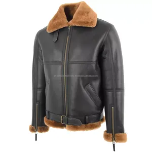 Most Selling Leather Made Motorbike <b>Jackets</b> Superior Quality Crew Neck Zipper Closure <b>Sheepskin</b> Leather Made Motorcycle <b>Jacket</b> - Product Image 3