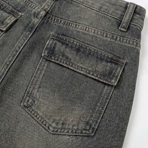 Jupes en jean vintage pour femmes, taille haute, en coton, style décontracté estival, couleur personnalisable, vêtement moderne - Product Image 5