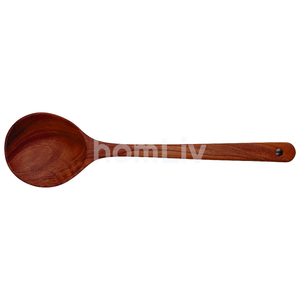 Cuillère à soupe en bois de teck naturel taille S, durable, sans danger pour les aliments, sans peinture ni vernis, halal, cuisine personnalisée - Product Image 1