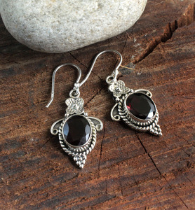 Wholesale Natural Red Garnet <b>Earrings</b> 925 Sterling <b>Silver</b> Handmade Red Garnet <b>Dangle</b> <b>Earrings</b> Vintage Gemstone Jewelry for Women - Product Image 2