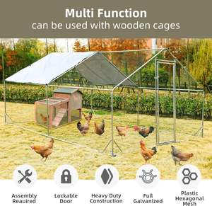 Büyük dayanıklı <span class=keywords><strong>Metal</strong></span> tavuk kümesi tavuk kafesleri açık çalışma emniyet Mesh Coop ev kullanımı - Product Image 5