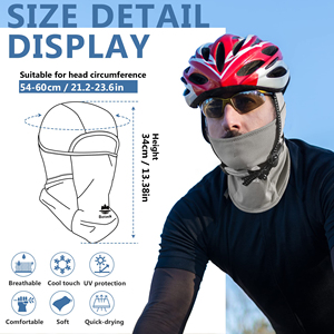 High Quality Summer <b>Balaclava</b> Windproof Dustproof Face Guard For Biker Rider Breathable Cooling Fabric Tactical Style Sports - Product Image 6