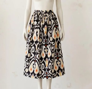 Jupe longue colorée à taille ajustable, jupe imprimée pour festival d'été - Product Image 1