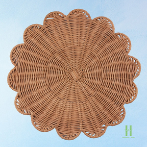 Assiettes rondes en rotin écologiques les plus vendues, sets de table bohèmes en osier tressé pour la décoration de table - Product Image 5