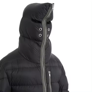 เสื้อแจ็คเก็ตพัฟเฟอร์คุณภาพสูงสำหรับผู้ชาย แบบมีฮู้ด คอตั้ง กันน้ำ สีดำ สำหรับฤดูใบไม้ร่วง สไตล์ลำลอง แฟชั่นแนวสตรีท  พร้อมซิปยาวเต็มตัว - Product Image 4