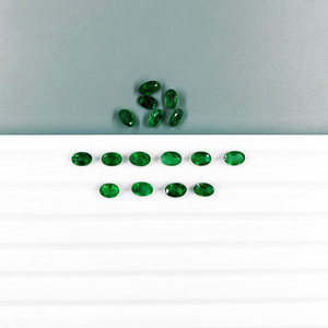 Émeraudes zambiennes naturelles, ovales calibrées 4x6mm, pierres précieuses facettées naturelles, prêtes à l'emploi pour la création de bijoux. - Product Image 2