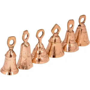Brass Christmas Hanging Bells Set Of 6 With Copper Finished Best Quality Bells Many Design Small Brass Bells Wholesale Price