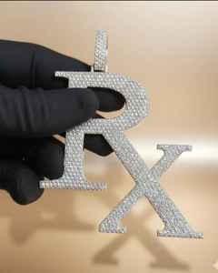 Colgante Vvs Moissanite Totalmente Cubierto de Diamantes, Plata 925, Colgante con Letra HipHop, Letra Inicial del Nombre, Colgante Brillante para Hombres y Mujeres - Product Image 3