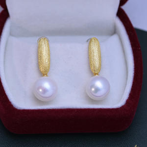 Pendientes de Perlas Blancas de Agua Dulce al por Mayor de 10-11 mm para Mujer, Plata S925, Diseño Minimalista con Luz Intensa, Diseño de Colgante Fino, Ligeras Imperfecciones - Product Image 2