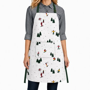 100% Cotton Bib <b>Apron</b> With Pocket New printed Design Christmas <b>Kitchen</b> <b>Apron</b> for Cooking Classic Style at Factory Price. - Product Image 1