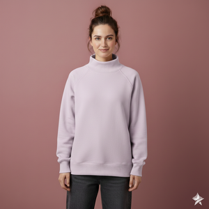 Sweat-shirt à col haut oversize pour femme, style minimaliste uni, mode hiver, pull-over - Product Image 1
