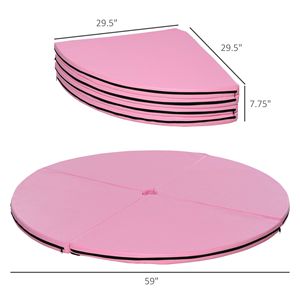 Tappetino Pieghevole Extra Protettivo per Pole Dance 2'' x 5' Leggero Rosa con Maniglia - Product Image 2