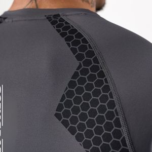 Men’s Charcoal Grey Short Sleeve Compression Training T Shirt Athletic Performance Gym Workout Fitness Sportswear Top - Product Image 6