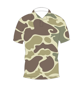 เสื้อโปโลลายพรางทะเลทรายสีน้ำตาลเบจสำหรับผู้ชาย แขนสั้น ลำลอง พิมพ์ลาย เสื้อยืดกอล์ฟ - Product Image 1