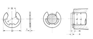 Anneau de retenue E-stop en acier inoxydable, dureté 44-52 HRC, à enclenchement rapide, norme DIN - Product Image 3