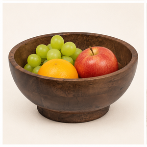 Bol à salade en bois d'acacia artisanal écologique, grand bol à fruits en bois massif pour une cuisine moderne et une décoration de style farmhouse - Product Image 4