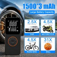 12V Portable Car Tire Inflator Digital Pressure Gauge 150PSI Emergency LED Light Air Pump for Car Motorcycle Bicycle Ball
