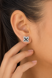 Boucles d'oreilles en diamant noir en argent sterling 92,5 KLST-30703 - Product Image 4