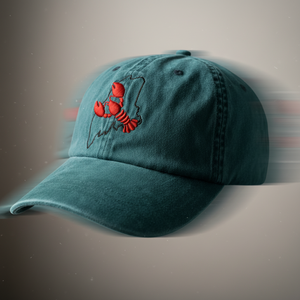 Casquette de baseball tendance en coton avec broderie homard et contour de l'État du Maine, style vintage délavé, casquette personnalisée OEM - Product Image 5