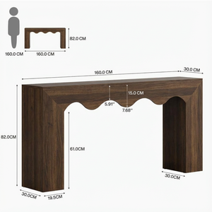 Mesa Consola Moderna <span class=keywords><strong>para</strong></span> Entrada, <span class=keywords><strong>Pasillo</strong></span> o Sala de Estar, Mueble de Almacenamiento de Metal y Madera <span class=keywords><strong>para</strong></span> Villa - Product Image 2