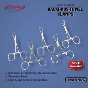 Pince à serviettes Backhaus 8 cm en acier inoxydable, forceps chirurgical pour la fixation des draps et les procédures de chirurgie générale - Product Image 2