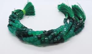 Cuentas facetadas de ónix verde natural AAA de 6.5-7 mm, cuentas de ónix verde en forma de caja de 8 pulgadas, cuentas de ónix verde en forma de cubo 3D para joyería - Product Image 6