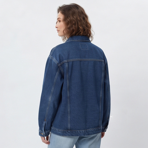 Baggy Denim Vintage Washed Women Jean Jacket 100% Cotton Winter Plain Denim Jackets Women Jeans Coat Ladies - Product Image 5