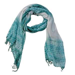 À la mode solide bleu Shibori cravate-matrice numérique imprimé 100% foulards pour femmes en lin modal extrêmement doux, Texture élégante à vendre - Product Image 5