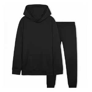 Survêtement en polaire pour hommes en gros |   Ensemble sweat-shirt et pantalon de survêtement à capuche imprimé personnalisé |   100% coton respirant, écologique, jogging - Product Image 1